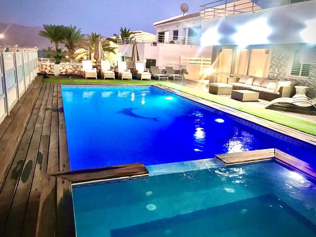 Villa With Heated Pool And Jacuzzi Sea View 300M Front Of The Beach Ейлат Екстер'єр фото